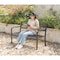 Gardenised Steel Outdoor Patio Garden Park Seating Bench with Cast Iron Welcome Backrest, Front Porch Yard Bench Lawn Decor QI003709 - alternate 8